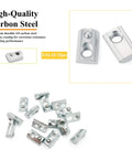 Set Of Fifteen Five Sixteenth Inch Eighteen Thread T Nuts Spring Loaded With Ball Bearings In Silver Zinc Plated Carbon Steel