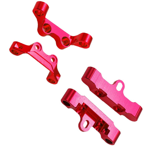 RC Alloy TT02 Swing Arm Suspension Mounts Set Upper And Lower Aluminum Suspension Arm Mounts Fixed Holder Kit Red