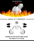 2 Pack Light Socket To Plug Adapter, E26 To 3 Prong Outlet And Light Bulb Socket Converter, shown with fire-resistant feature.