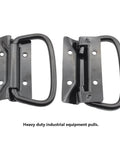 2 Pack Heavy Duty Black Metal Chest Handles for Wood and Metal Cases Surface Mount Ring Pull Handles for Cabinets