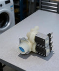 Inlet Solenoid Valve Kit for Washing Machines, 180A Dual Head Direct Replacement, Metal and Plastic Build, 8x7x6.5 cm