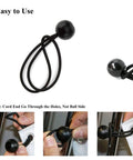 Usage of 25 Pack 6 Inch Ball Bungee Cords Heavy Duty Outdoor Natural Latex Tarp Straps for securing fabric to frame