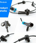 Complete Four Piece Abs Wheel Speed Sensor Kit Front And Rear Built Dope For A No Sweat Swap Fits Gmc Yukon Chevrolet Tahoe Suburban Cadillac Escalade 2007 To 2014, close-up of sensor components.