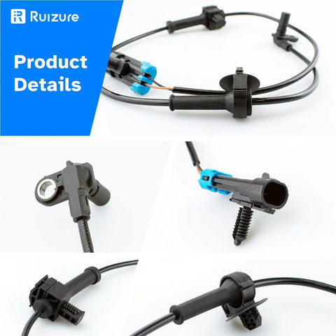 Complete Four Piece Abs Wheel Speed Sensor Kit Front And Rear Built Dope For A No Sweat Swap Fits Gmc Yukon Chevrolet Tahoe Suburban Cadillac Escalade 2007 To 2014, close-up of sensor components.