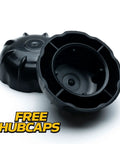 Front Wheel Flange Bushing Bearing Rebuild Kit For XT1 Series Lawn Tractors 2015 2019 Includes All Hardware For Two Front Wheels And Deluxe Domed Hub Caps, black hub caps