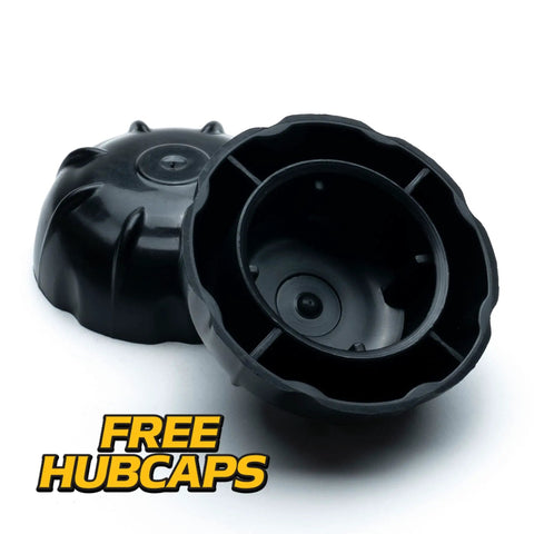 Front Wheel Flange Bushing Bearing Rebuild Kit For XT1 Series Lawn Tractors 2015 2019 Includes All Hardware For Two Front Wheels And Deluxe Domed Hub Caps, black hub caps