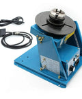 Heavy Duty Rotary Welding Positioner Featuring 110V Power And Smooth Two To Ten Rpm Rotation Compact Mini Turntable For Shops Adjustable Tilt Base Portable with three jaw chuck and control panel.