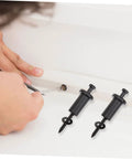 4 Sets Sliding Barn Door Hardware Kit With Carbon Steel Spacers, Track Connectors, And Wall Spacers for installation demonstration