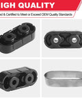 Exhaust Muffler Hanger Insulator Set, Two Pack With Built In Iron Frame, Durable Tailpipe Hangers That Reduce Vibration And Rattle