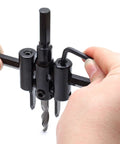 Adjustable Circle Hole Cutter For Wood And Drywall From One And Three Sixteenth Inch To Twelve Inch With One Eighth To Two Inch Cutting Depth And Three Eighth Inch Shank Includes Drill Bit And Hex Wrench For Plaster Plastic Plywood Pro Grade Aracombie in use