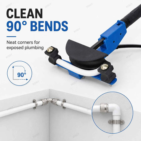 Heavy Duty Ratcheting Tubing Bender Kit For Copper Aluminum Piping engineered with a no sweat operation for clean 90 degree bends.