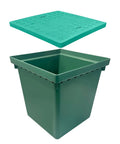 Tough As Nails 20X20X20 Inch Underground Splice Box With Frp Inspection Lid Heavy Duty Polyethylene Distribution Pull Box, open view.