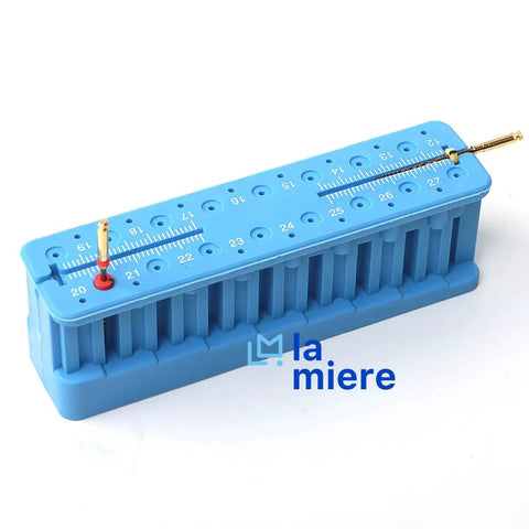 Pro Grade Autoclaveable Endodontic File Holder For Dental Measurements With Clear Scale And Durable PP Block Ruler Tool To Organize Endo Files And An Upside Measuring Instrument, blue PP, 4.17 x 1.38 x 1.06 in