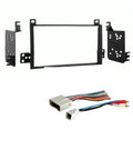 Dash Kit And Wire Harness For Double Din Aftermarket Radio Install In Lincoln Town Car 2003 To 2011 Black ABS Plastic