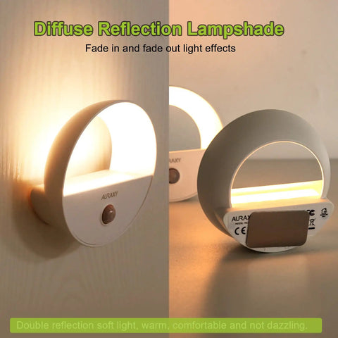 Usb Rechargeable Night Light With Motion Sensor Easy Install LED Warm White Magnetic Stick On Hallway Light for walls