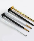 Heavy Duty Adjustable Table Legs Four Pack Rust Resistant Steel Support Feet for Couch Sofa Chair in black, white, and gold.