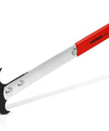 Powerbuilt seal puller with red handle, metal shaft, and black pry head for seal removal