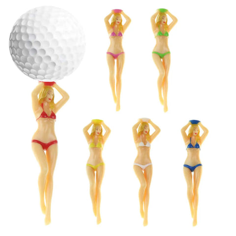 Six Color 3 Inch Plastic Golf Tees Set Novelty Practice Tees For Golfers Low Friction Tip Durable And Fun Totally Dope Gift Pack Of 6