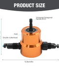 360 Degree Double Headed Sheet Metal Nibbler Drill Attachment With Extra Punch And Die And Step Drill Bit, Easy To Use Pro Grade Hole Cutter For Drills 1500 To 3000 RPM