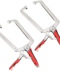 Built Tough 18 Inch C Clamp Locking Pliers Set With Swivel Pads And Rubber Handle Sleeve Heavy Duty Welding And Woodworking Tool