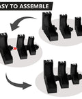 Magnetic Ratchet Organizer Set for One Quarter Inch Three Eighth Inch And One Half Inch Ratchets With Interlocking Design shown in assembly steps