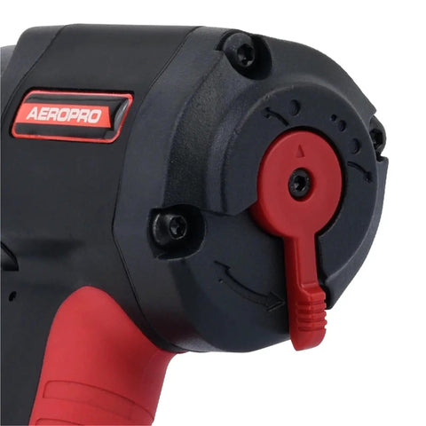 Heavy Duty 1/2 Inch Air Impact Wrench Pumping Out Badass Torque With Rock Solid Ergonomic Handle And Sweet Compact Mini Body built for tight spots, featuring a detailed control handle.