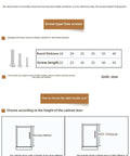 Guide with screw type details and handle size selection for cabinets illustrating how to upgrade your cabinets with durable brushed nickel knobs and pulls for kitchen drawers and closet doors, fingerprint resistant, tarnish free hardware that is built to last.
