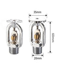 5 Pack DN15 Fire Sprinkler Heads With 72C Fusible Alloy Antifreeze Core Outdoor Install crafted with metal finish and precise dimensions.