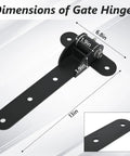 Two 13-inch heavy-duty gate hinges with internal ball bearings, black finish, weld-on or bolt-on, 1000 lb capacity.