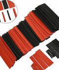 Dope 328 Pieces Heat Shrink Tubing Kit With 7 Sizes Polyolefin Cable Sleeves For Tough Wire Wraps And Flame Retardant Electrical Repairs For Engine Bays Sick For Quick Fixes Without Breaking The Bank Or Damaging Connectors., black and red 2:1 polyolefin heat shrink tubing pieces in assorted sizes
