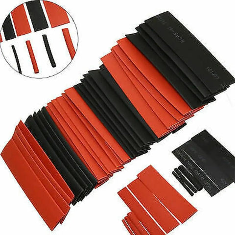 Dope 328 Pieces Heat Shrink Tubing Kit With 7 Sizes Polyolefin Cable Sleeves For Tough Wire Wraps And Flame Retardant Electrical Repairs For Engine Bays Sick For Quick Fixes Without Breaking The Bank Or Damaging Connectors., black and red 2:1 polyolefin heat shrink tubing pieces in assorted sizes