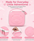 Kids Instant Print Camera Case With 3 Roll Paper Refills, Easy Carry Storage For Your Instant Photo Cameras, Fits Esoxoffore Dylanto Prograce Dududragon Careenoah Gktz ETIKEZ Yeehao Letshaha Enerhamp Anchioo Ytetch Amzelas Weefun Meetrye U., pink PU hard-shell case with handle and zipper