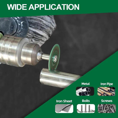 Diamond Metal Cut Off Wheel Set Pro Grade Heavy Duty cutting iron pipe on drill
