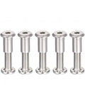 Top Shelf Quality M8x30mm Carbon Steel Screw Posts For 3/8 Inch Holes, solid leather craft fasteners pack of five.