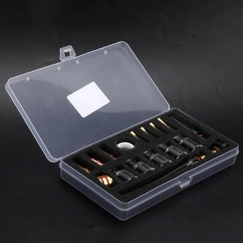Upgrade Your Argon TIG Welding Game With This Premium WP 17 18 26 Torch Accessories Kit in transparent storage case.