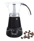 6 Cup Or 3 Cup Electric Espresso Maker Black Coffee Machine For Cuban Coffee Moka And Espresso Drinks With Durable Cast Aluminum Base And Easy To Use Controls