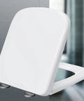 Sleek Square Toilet Seat In Crisp White With Plug And Play Mounting Kit And Hardcore Urea Resin Core Built Tough To Block Stains And Scratches For Everyday Bathroom Vibes, open view