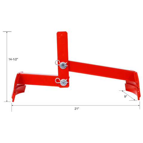 Heavy Duty Drum Lifter Clamp For 55 Gallon Steel Barrels With Quick Load Release Mechanism, red carbon steel design.