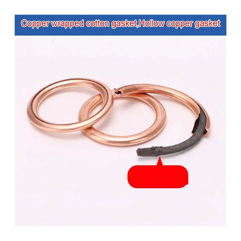 Premium 120 Piece Copper Crush Washers Sealing Gasket Kit For Drain Plugs Hydraulic Fittings Plumbing Stops Leaks Compression Fit Durable Metal Good For Garage Auto Or Home Repair Jobs Needing Solid Reliable Seals No Hassle Guaranteed copper wrapped cotton gasket rings
