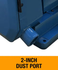 Tough As Nails 2X60 Three Wheel Belt Grinder with 2-inch dust port for efficient metal finishing and deburring.
