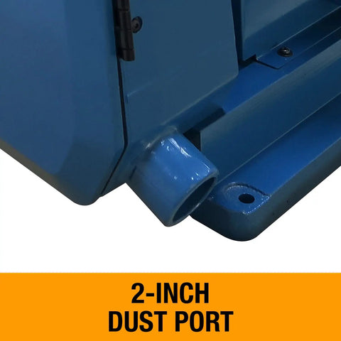 Tough As Nails 2X60 Three Wheel Belt Grinder with 2-inch dust port for efficient metal finishing and deburring.
