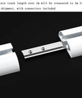 Ultra-Thin Ceiling Mount Curtain Track System For Privacy And Sliding Room Dividers In Living Room And Bedroom, Hidden Brackets Design, White Curtain Rail Set Extends 1.6ft To 19.7ft, connectors for easy installation