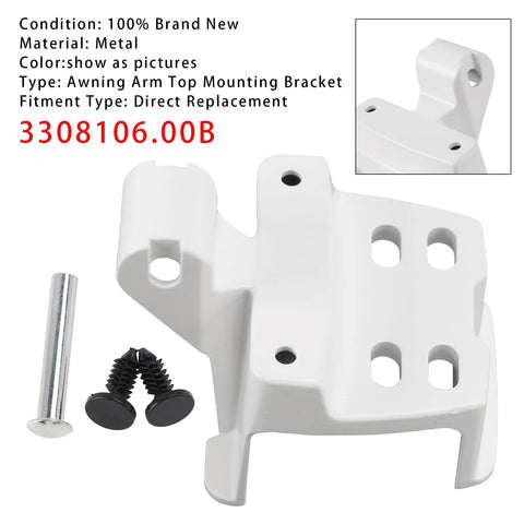 Polar White Awning Arm Top Mounting Bracket Kit For Dometic 3308106.00B Fits Models 8271000 8500 9000 8482000 8483000
