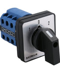 Heavy Duty 3-Position Changeover Switch For Motor Reversing And Generator Transfer, 12 Terminal, 1-0-2 On-Off-On Selector, 20A 660V Industrial Power Control