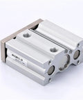 Compact Double Acting Pneumatic Air Actuator Cylinder Featuring Precision Slide Bearing Smooth Operation Built Tough To Handle Heavy Duty Shifts And Deliver Rock Solid Performance Daily, silver aluminum construction.