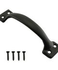 10 Pack 99mm Black Iron Door Handle Pulls With Screws For Doors And Drawers Vintage Surface Mount Hardware For Barn Doors