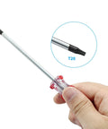 Hardcore T20 Torx Star Security Screwdriver Featuring Knuckle Friendly Grip And Ballistic High Carbon Steel Blades, T20 bit visible.