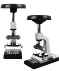 Pro Grade Watch Case Back Opener Bench Tool With Metal Base Adjustable Fixture And 12 Chucks for oyster style covers in use
