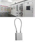 Heavy Duty Steel Cable Padlock, 85mm Shackle, Aluminum Alloy Lockout Tagout Lock With 2 Keys in front of industrial panel