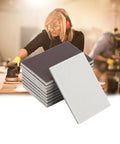 Fresh 10 Pack Self Stick Sponge Sandpaper For Wood And Crafts With Grits 120 180 And 240 for sanding shown with sheets stacked.